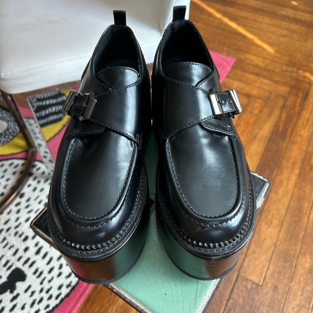 Women's Black Platform Loafers